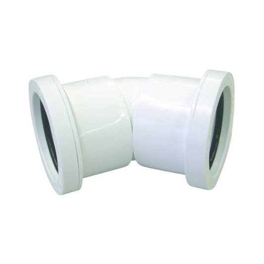 40mm x 45° Bend Osma Push-Fit Waste - Wavin (White) – 5W163W