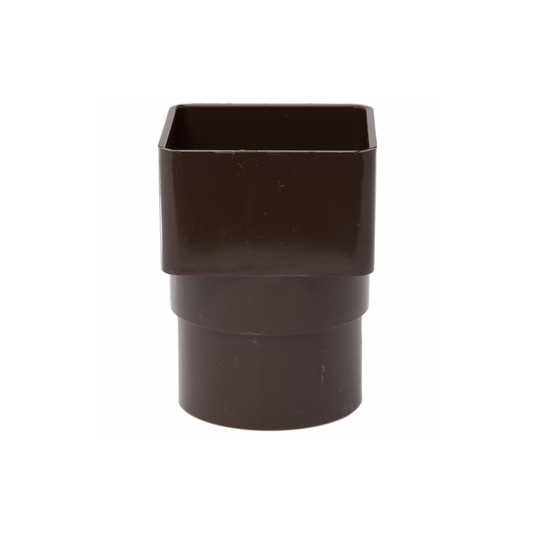 Polypipe Rainwater Round Down Pipe Adaptor (Brown) 65mm x 68mm - RS231BR
