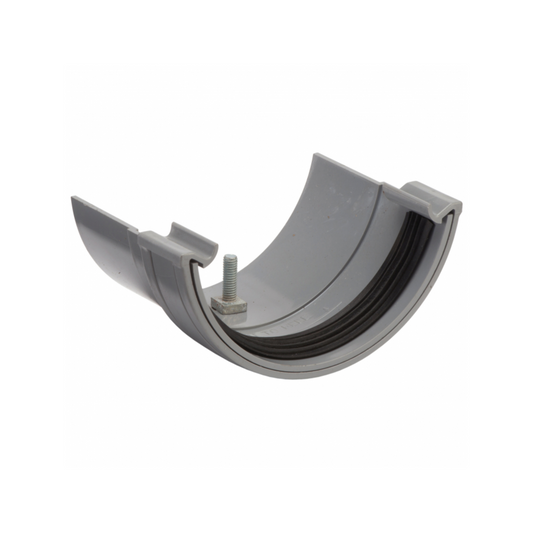 Polypipe Plastic to Metal Gutter Adaptors Half Round (Grey) 112mm - RR116G