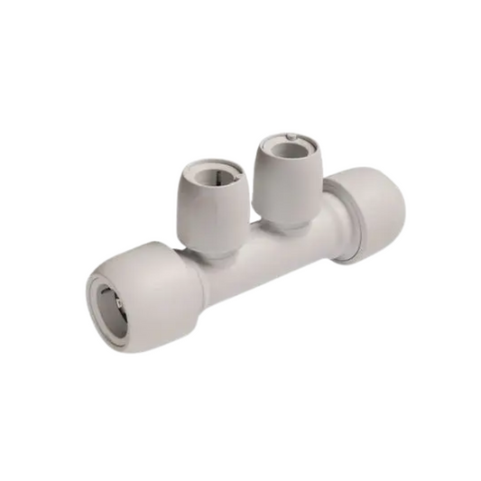 Wavin Hep2O 2 Port Manifold All Socket (White) 22x15mm - HX88B/22W