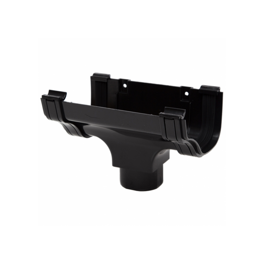 Polypipe Ogee Gutter Running Outlet (Black) 130mm - ROG05B