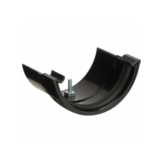 Polypipe Plastic to Metal Gutter Adaptors Half Round (Black) 112mm - RR116B