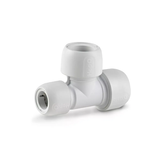 Wavin Hep2O End Reduced Tee (White) 28mm x 22mm x 28mm - HD12/28W