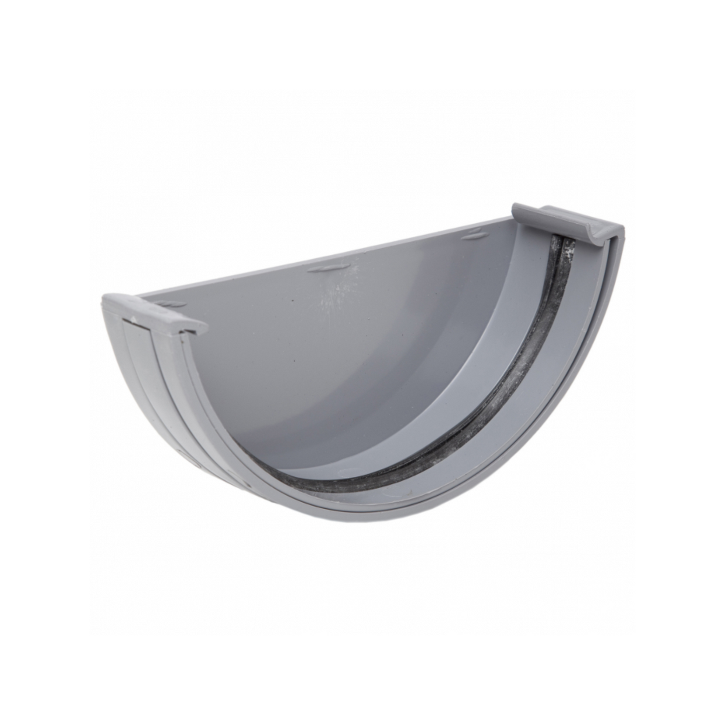 150 mm Half‑Round Gutter External Stop‑End - Polypipe (Grey) - RL607G