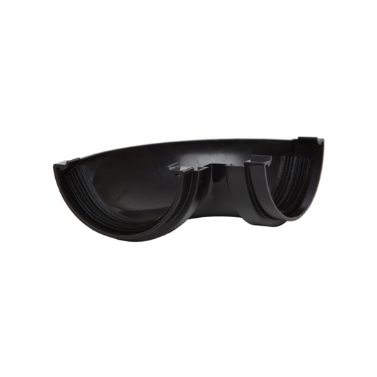 Polypipe Mini Half‑Round Gutter (Black) 90° 75 mm - RM303B