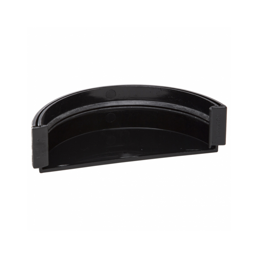 Polypipe Half‑Round Gutter External Stop‑End (Black) 150 mm - RL607B