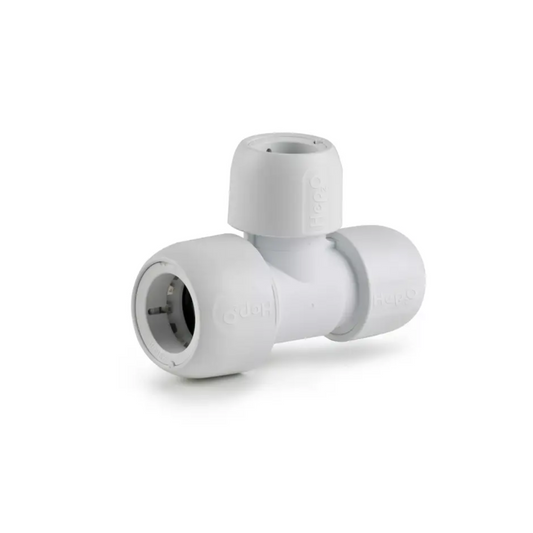 Wavin Hep2O Branch & End Reduced Tee (White) 28mm x 22mm x 22mm - HD14/28W