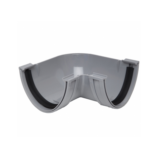 Polypipe Polyflow Deep Capacity Gutter (Grey) 90° 117mm - RD503G