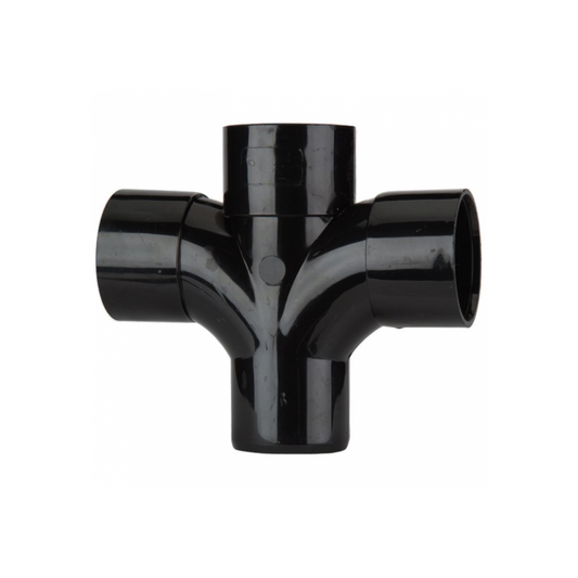 Polypipe Solvent Weld Cross Tee (Black) 50mm x 92.5°- WS50B
