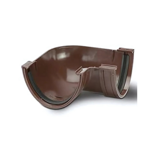 Polypipe Polyflow Deep Capacity Gutter (Brown) 90° 117mm - RD503BR