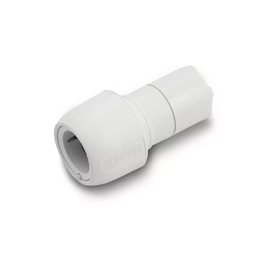 Wavin Hep2O Spigot to Socket Reducer (White) 28 mm to 22 mm - HD2/28W