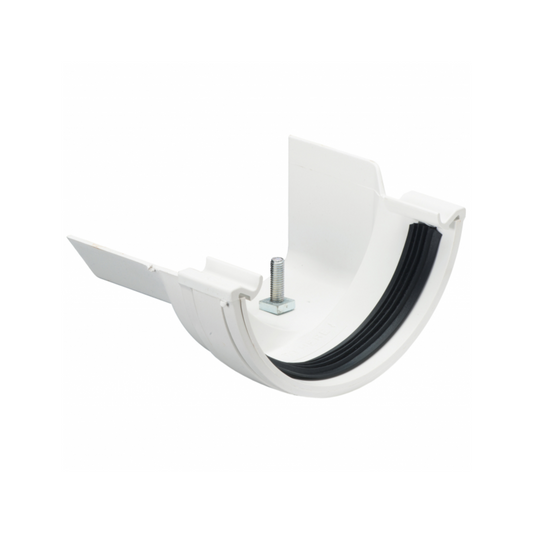 Polypipe Ogee Gutter Adaptor Left-Hand (White) 130mm - RR117W