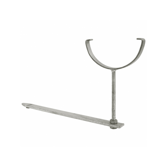 Polypipe Galvanised Half‑Round Rise & Fall Gutter Bracket (Silver) 112mm - RR111