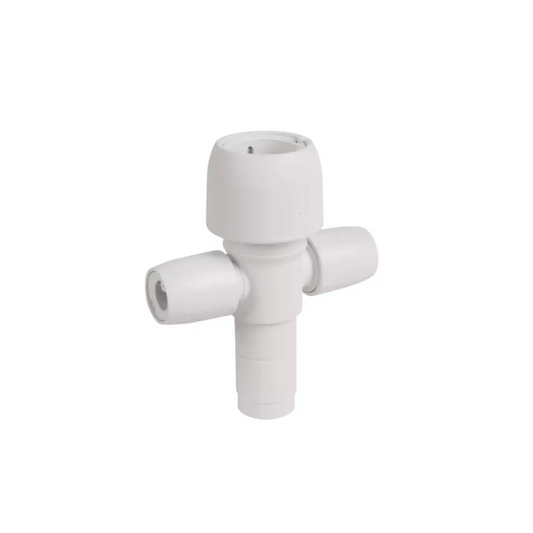 Wavin Hep2O 2 Port Manifold Socket & Closed Spigot (White) 22mm X 10mm - HX92/22W