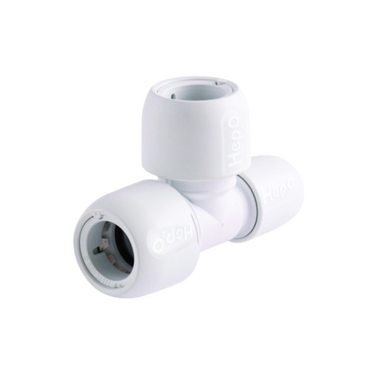 Wavin Hep2O End Reduced Tee (White) 22mm x 15mm x 22mm - HD12/22W