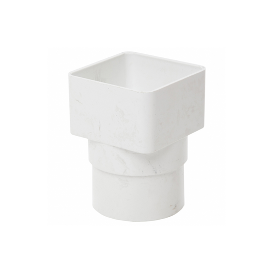Polypipe Square Downpipe to Round Adaptor (White) 65 mm - RS231W