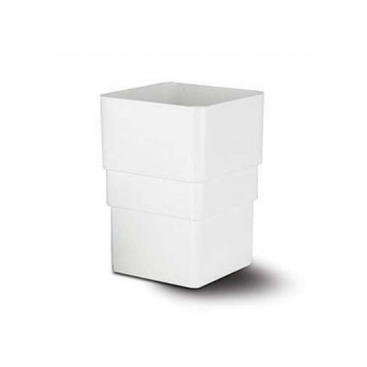 65mm Square Downpipe Connector - Polypipe (White)  - RS225W