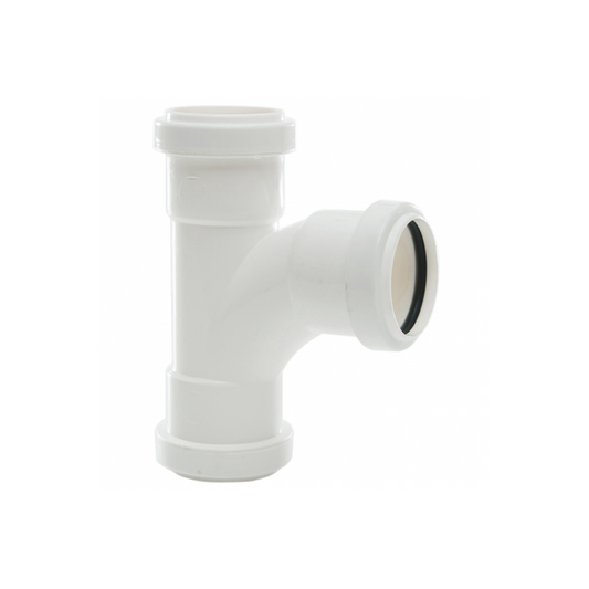 Polypipe Push Fit Waste 91.25° Swept Tee (White) 40mm - WP22W