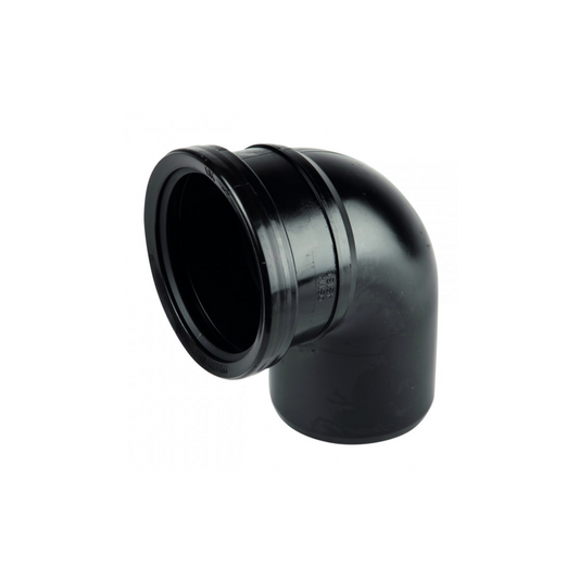 110mm Osma Soil Single Socket Tight Radius Bend 87.5 Degree - Wavin (Black) - 4S160B