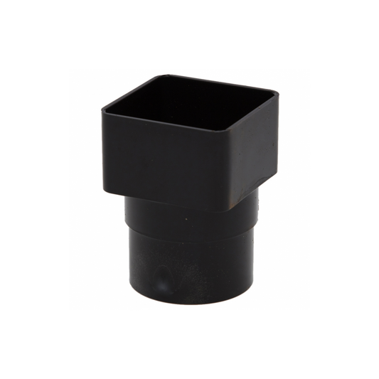 Polypipe Square to Round Downpipe Adaptor (Black) 65mm 68mm - RS231B