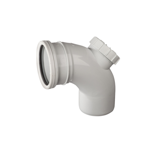 110mm Osma Soil Access Bend 87.5 Degree - Wavin (White) - 4S169W