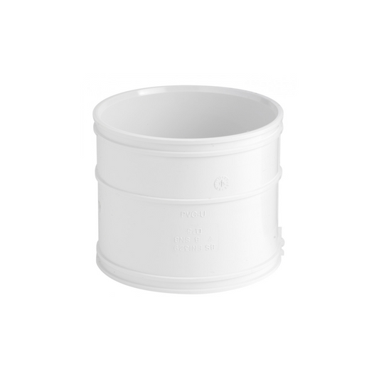 110mm Osma Soil Solvent Double Socket - Wavin (White) - 4S104W