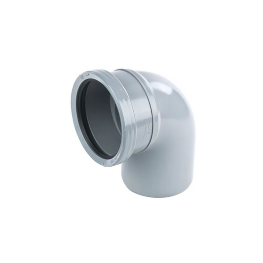 110mm Osma Soil Single Socket Tight Radius Bend 87.5 Degree - Wavin (Grey) - 4S160G