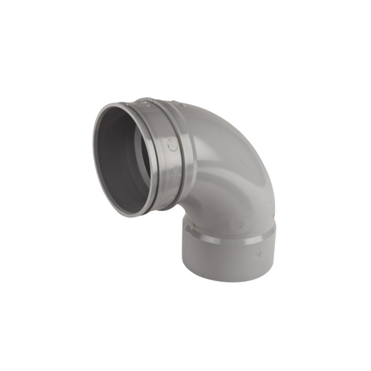 110mm Osma Soil Double Solvent Weld Bend 87.5 Degree - Wavin (Grey) - 4S461G