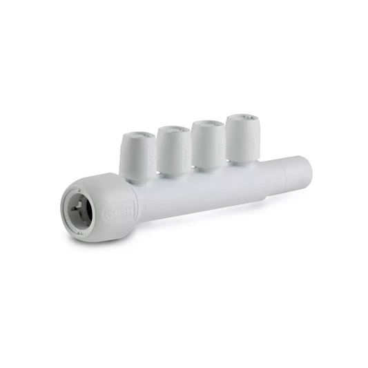 Wavin Hep2O 4 Port Manifold Socket/Spigot (White) 22mm X 10mm - HX96/22W