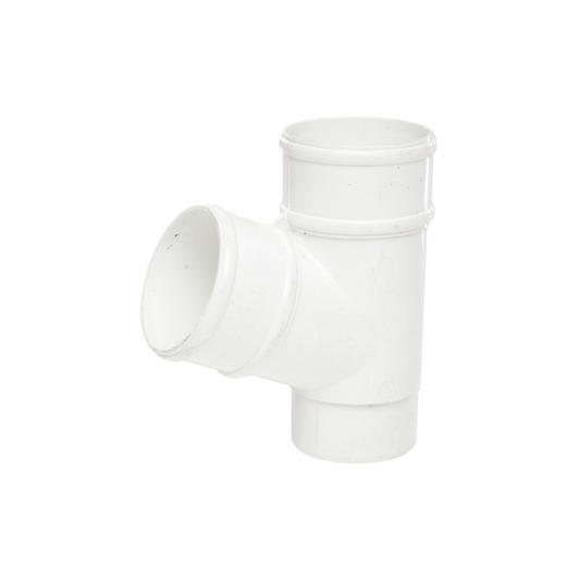 68mm x 112.5° Round Down Pipe Branch - Polypipe (White) - RR129W