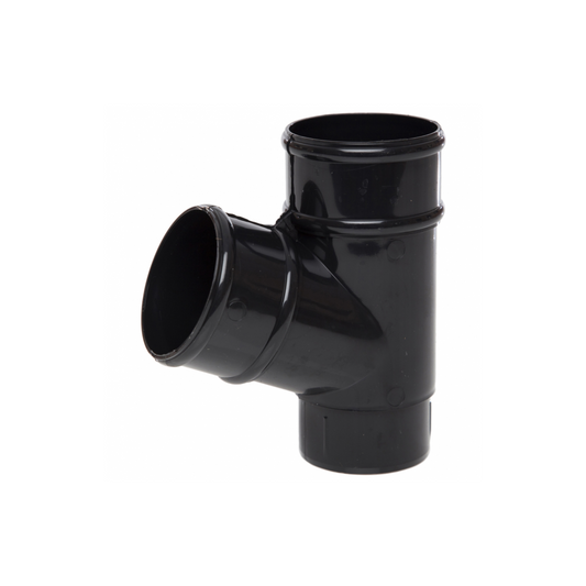 68mm x 112.5° Round Down Pipe Branch - Polypipe (Black) - RR129B