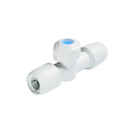 Wavin Hep2O Hot And Cold Shut Off Valve (White) 15mm - HX37/15W