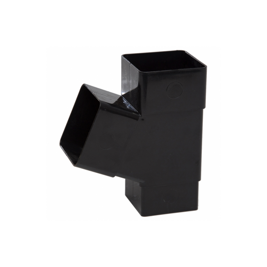 65mm x 112.5° Square Down Pipe Branch - Polypipe (Black) - RS229B