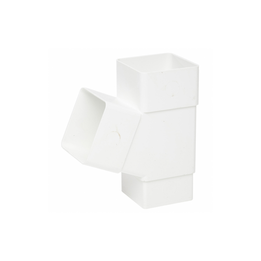 65mm x 112.5° Square Down Pipe Branch - Polypipe (White) - RS229W