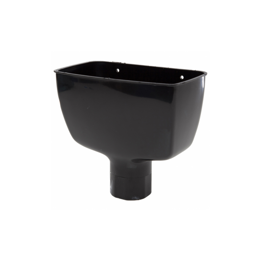 68mm Round Down Pipe Hopper Head - Polypipe (Black) - RR130B