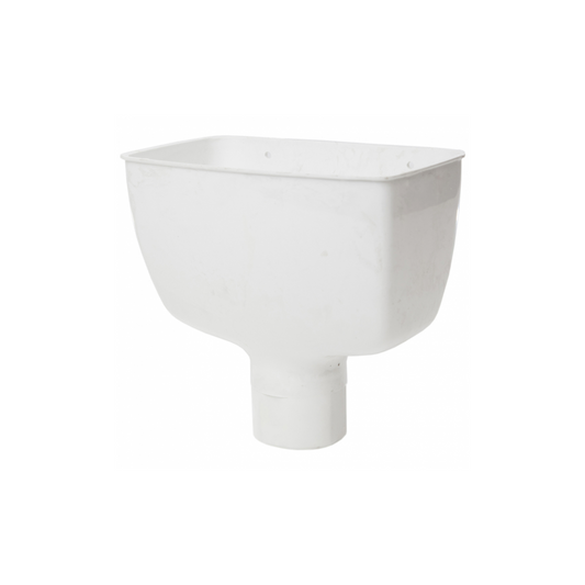 68mm Round Down Pipe Hopper Head - Polypipe (White) - RR130W
