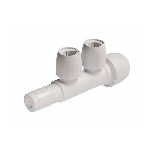 Wavin Hep2O 2 Port Manifold Closed Spigot (White) 22x15mm - HX88/22W