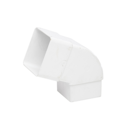 Polypipe Square Pipe Offset Bend (White) 65mm x 112.5° - RS227W
