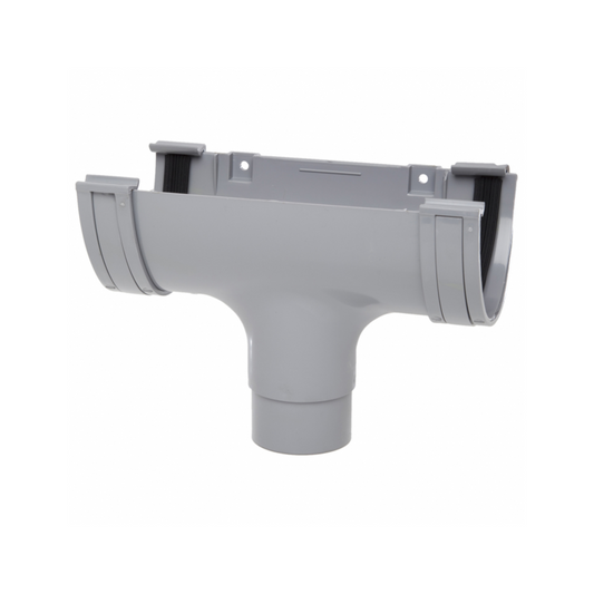 Polypipe Polyflow Gutter Running Outlet (Grey) 117 mm - RD505G