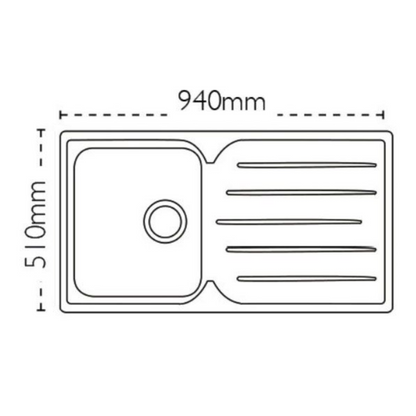 Carron Phoenix Adelphi 100 Inset Kitchen Sink (Stainless Steel) - 127.0285.738