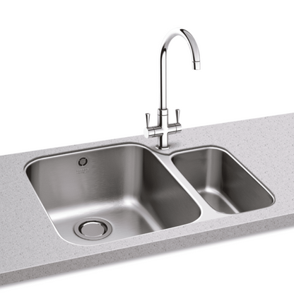 Carron Phoenix Ibis 150 1.5 Bowl Undermount Sink Right-Hand Small Bowl (Stainless Steel) – 122.0284.074