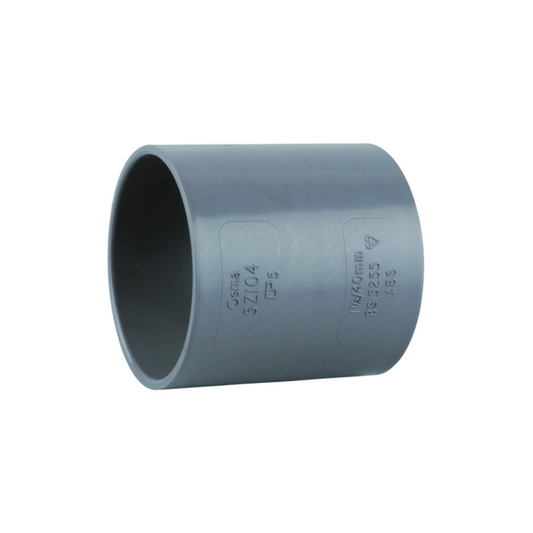 Wavin OsmaWeld Solvent-Weld Waste Double Socket Coupler (Grey) 32mm – 4Z104G
