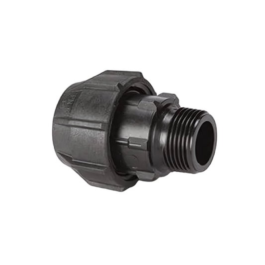 Polypipe PolyFast Imperial Male Iron x PE Coupler (Black) 3/4" -  49034