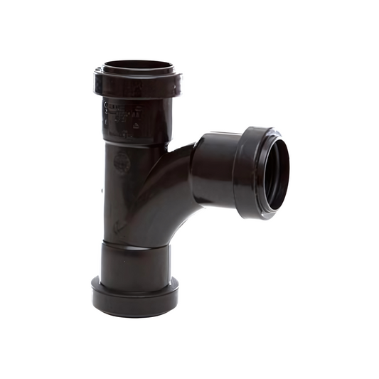 Polypipe Push-Fit Waste System Swept Tee (Black) 32mm x 91.25° - WP21B