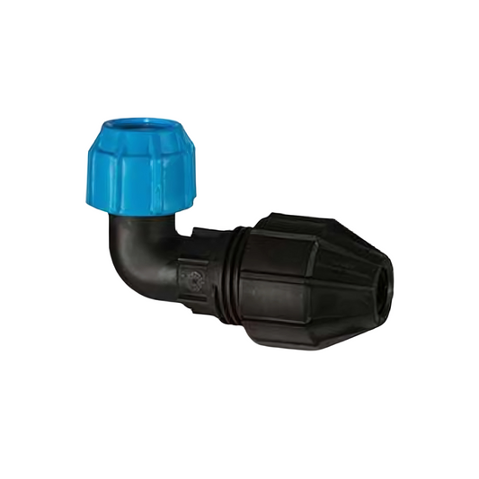 Polypipe PolyFast Polylink 90 Degree Bent Universal Transition Coupler (Black) 25mm x 27/35mm - 4852735