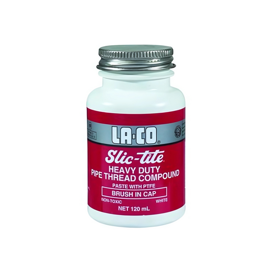 La-Co Slic-Tite with PTFE Heavy Duty Pipe Thread Compound (White) 120ml - LAC-42008