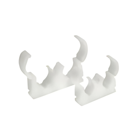 Talon Double Hinged Pipe Clip (White) 15mm - TD15