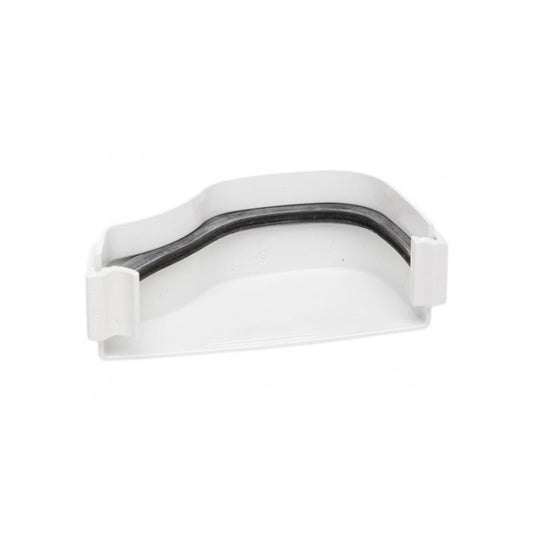 Polypipe External Right-Hand Stop End (White) 130mm - ROG17W
