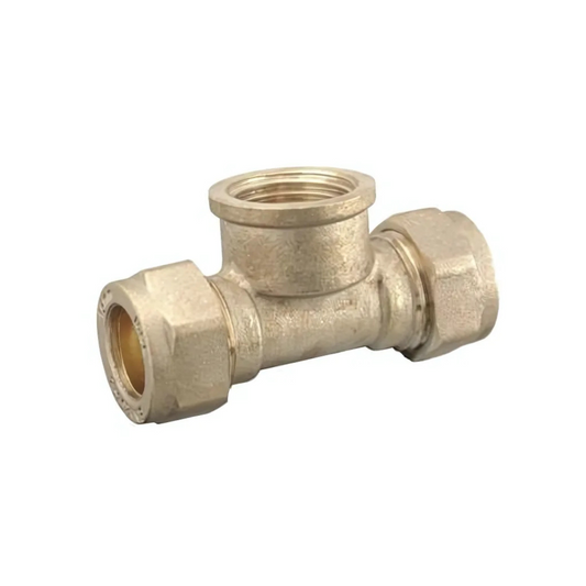 Compression Reducing Tee (Brass) 15mm x 15mm x 1/2" - CORTF-1515D