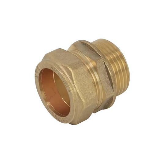 Compression Straight Male Connector (Brass) 15mm x 3/4" - COSAM-15E